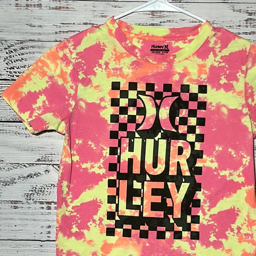 Hurley Big Boys Tie Dye Logo Short Sleeve T-Shirt Small